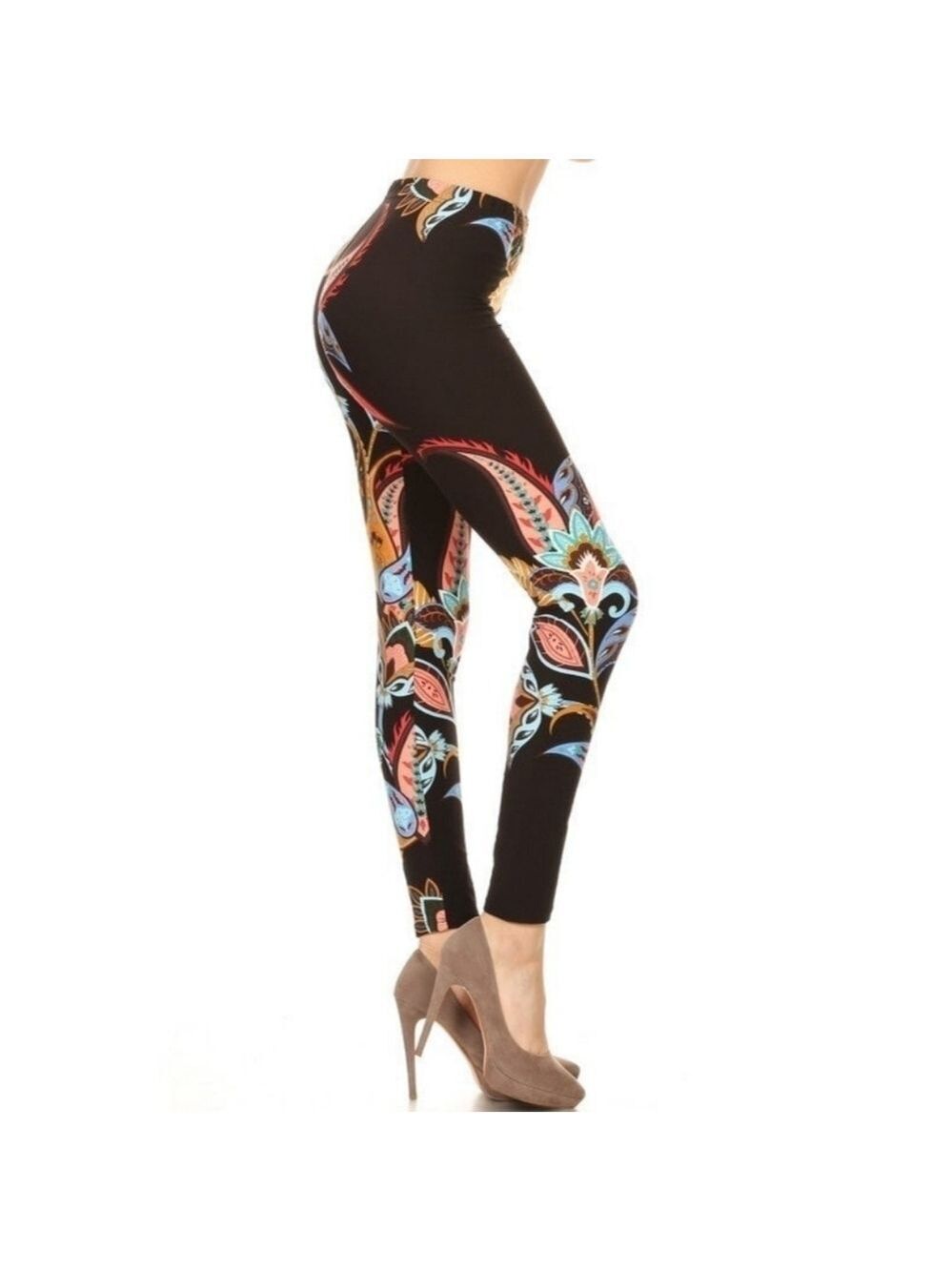 LEGGINGS DEPOT Paisley Print full length Leggings Size 18 NWT